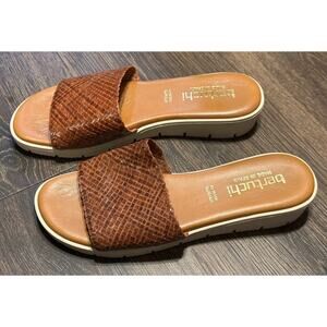 Bertuchi Flip Flops Sandals Women's 9 EUR 40 Slip-On Woven Leather Comfort Brown